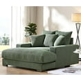 thumbnail image 2 of Uspridefurniture Corduroy Luxe Upholstered Chaise Lounge Sofa, Green, 2 of 4