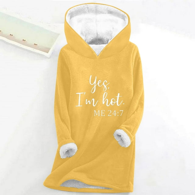 RKSTN Blouses pour Femmes Imprimé Numérique Peluche et Épaissi Mode Décontractée Manches Longues à Capuche Col Rond Chandail en Molleton Blouses pour Femmes Habillées Décontractées