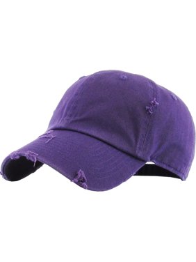 Washed Solid Vintage Distressed Cotton Dad Hat Adjustable Baseball Cap Polo Style