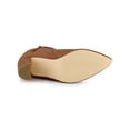 thumbnail image 5 of BLISSFUL STEP Women's Ankle Boots Pointed Toe Buckle Decor Zipper Block Heel Brown 7, 5 of 7