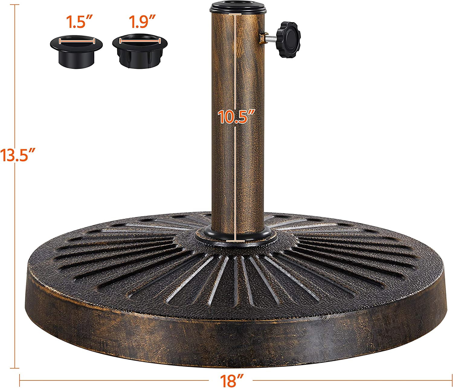 Librala Grace 7.5FT Patio Umbrella Outdoor with Heavy Duty Base Included,Table Umbrella with Push Button Tilt and Crank, UV Protection Waterproof for Yard/Outdoor/Wedding Parties and Events - Tan