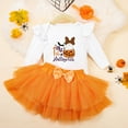 thumbnail image 2 of MEZZALL Baby Girls Halloween Hallowmas Outfits Cute Pumpkin Long Sleeve Romper With Skirt Sets For Party Dress Up And Holiday Celebration Relaxed Fit Toddler Child Clothes Sets, 2 of 4