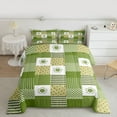 thumbnail image 2 of jejeloiu Modern Geometric Plaid Full Size Comforter Sets,Retro Rhombus Pattern Bedding Comforter Set,Green Polka Dots Bedding Sets For Girls Boys,Super Cozy Room Decor Reversible,3 Pieces, 2 of 8