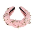 thumbnail image 5 of Unique Bargains 1 Pc Headband Faux Diamond Heart Hair Accessories for Women Light Pink, 5 of 5