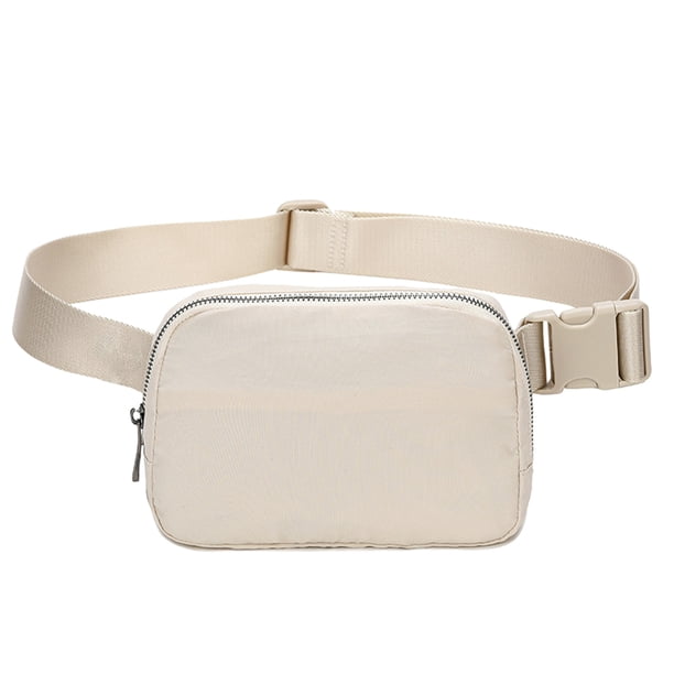 Riñoneras Running Fanny Packs para mujer y hombre, bolsos con cinturón inclinado con correas deportivas divertidas en blanco con estampado de leopardo