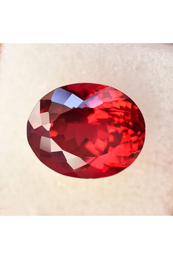Gemsgrowth Natural Red Burmese Ruby Loose Gemstone, 12.5 Carat, Oval Cut, Certified, for Jewelry Making, Pendant, Ring, Necklace, Engagement