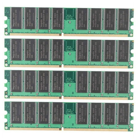 4X DDR 1GB PC Memory Ram DDR1 Desktop PC3200 400MHz 184 Pin Non-ECC Computer Memoria Module,4 x DDR 1GB PC Memory Ram,Green