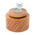 thumbnail image 2 of Xecvkr Mini Round Wooden Music Box with Rotating Top Glow in the Dark Cat Design Decorative Jewelry Box Musical Gift for Children Adults, 2 of 6