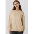 thumbnail image 3 of Women's Apricot Drop Shoulder Fleece Lined High Low Sweatshirt | [ZhiHiMeRi] | (US 4-6)S, 3 of 12