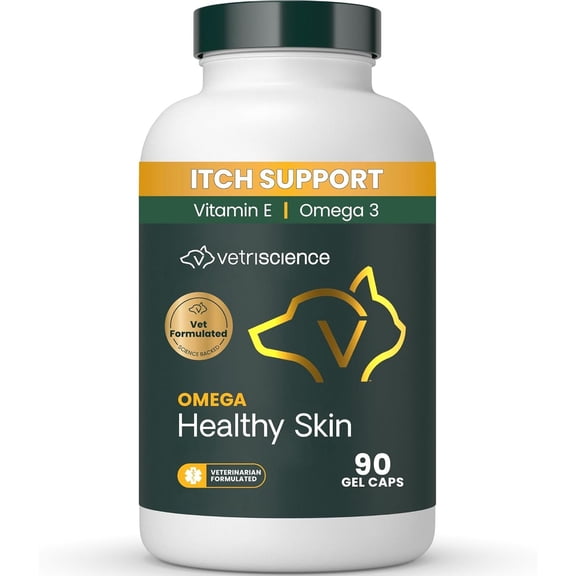 VetriScience Omega Healthy Skin Capsules for Dogs & Cats, 90 Count
