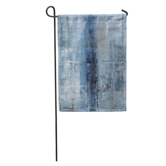 LADDKE Painting Blue and Grey Abstract Gallery Modern White Contemporary Garden Flag Decorative Flag House Banner 12x18 inch