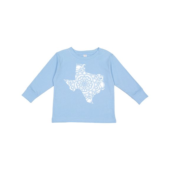 Inktastic Texas Silhouette Mandala Boys or Girls Long Sleeve Toddler T-Shirt
