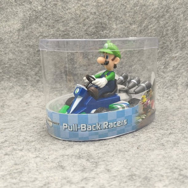 Figura de acción de Super Mario Pullback Car Anime Figura linda Luigi Bowser Princesa Peach Toad Yoshi Juguetes para niños Adornos Regalos