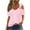 Pink, variant on LYXSSBYX Summer Tops for Women 2024 Short Sleeve 2024 Women's Fashion Casual Solid Color Shoulder Leakage Short Sleeve Pullover Short Sleeve Top
