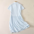 thumbnail image 4 of Blmnix Button Down Women's Dresses Polo A Line Dresses Petite Summer Dresses Dress Blue Collared Short Sleeve Mid-Length Adaptable Dresses for Women Casual XL, 4 of 9