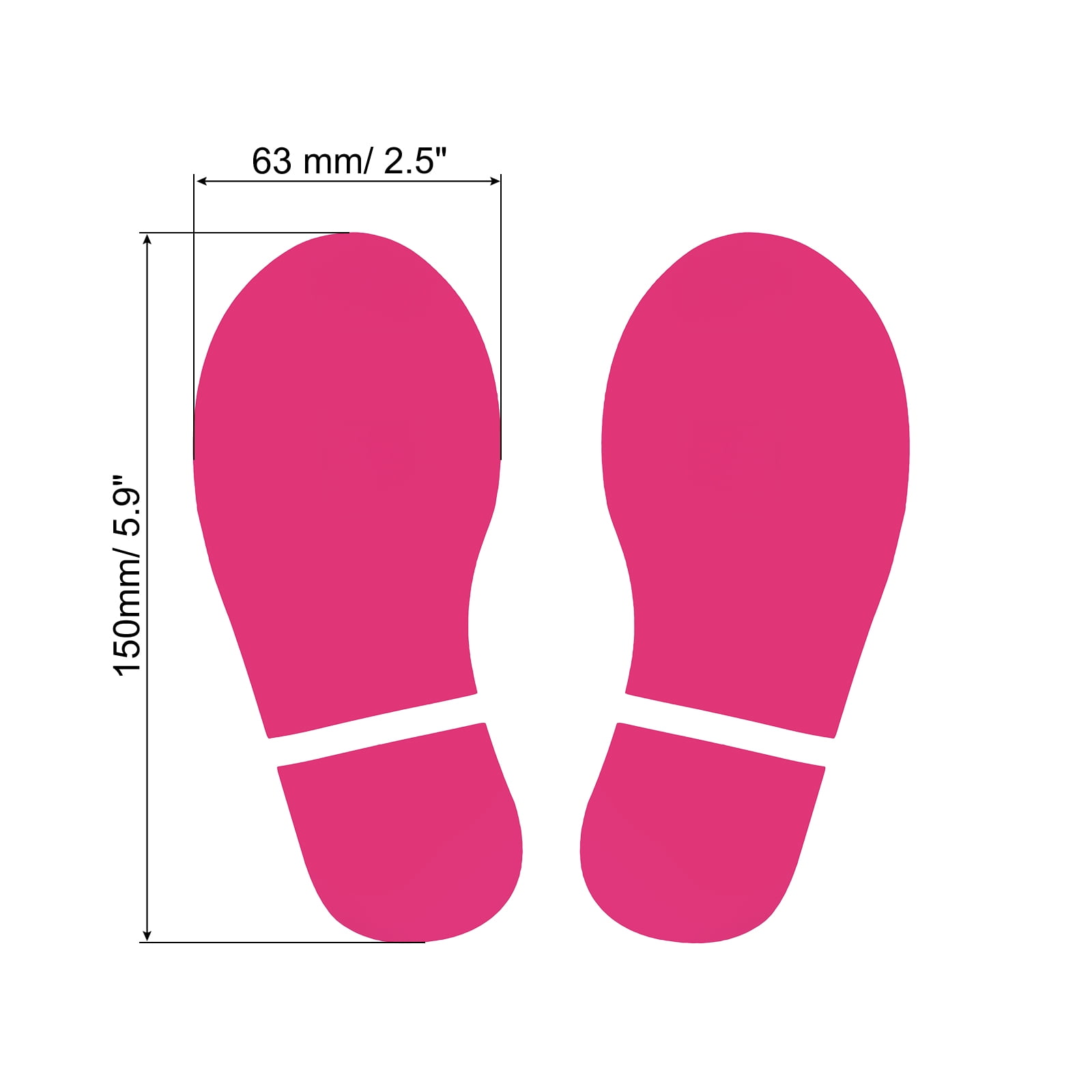 Unique Bargains Footprint Sticker Floor Decal Sign for Class Rose Red 6x2.5"