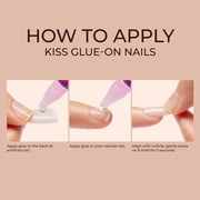 KISS Classy French Tip Press On Nails, Silk Dress, White, Medium Coffin, 28 Count