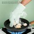 thumbnail image 2 of clearance! silicone gloves kitchen household anti-scalding insulation gloves high temperature resistant thickened baking microwave oven gloves mint green, oven mitts, 2 of 7