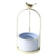 thumbnail image 3 of Maceta de cerámica con forma de flor carnosa con soporte azul, 3 of 9
