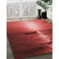 thumbnail image 2 of Ahgly Company Indoor Round Patterned Bean Red Area Rugs, 5' Round, 2 of 6