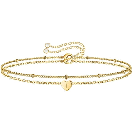 Personalized Initial Heart Bracelet P / Gold by Ora Gift