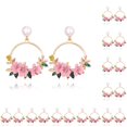 thumbnail image 3 of Pendientes Qarigey de flores vintage para novia regalo de joyería rosa, 3 of 6