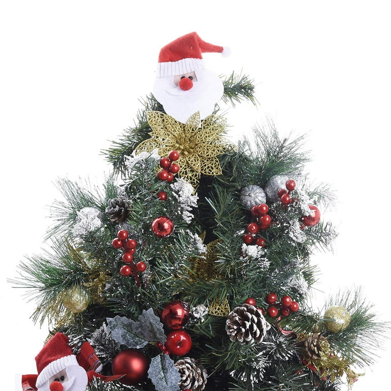 Set, 30pcs Christmas Artificial Pine Branches +10pcs Artificial Flareberry  Stem, Christmas Wreath Decor Supplies