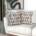 thumbnail image 5 of Mid-Century Pillow Covers 20X20 Inch Blue Orange Drop Shapes Square Pillow Cases Modern Retro Linen Throw Pillows Set of 2 Home Decor for Living Room Couch Cushion Porch Outdoor, 5 of 6