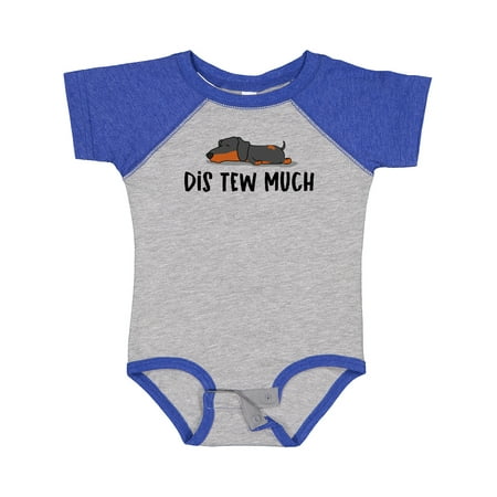 

Inktastic Napping Dis Tew Much Daschund Weiner Dog Black and Tan Gift Baby Boy or Baby Girl Bodysuit