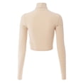 thumbnail image 4 of MixMatchy Women's Long Sleeve Turtle Neck Rib Knit Crop Top, 4 of 7