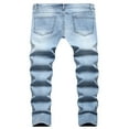 thumbnail image 2 of Men‘s Ripped Skinny Jeans Casual Male Slim Solid Color Long Trousers, 2 of 9