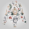 thumbnail image 2 of Mushroom Clock Cups Women's Bodysuit Jumpsuit Mock Turtle Neck Long Sleeve TopsOne Piece Leotards Shirt Yoga Outfits, 2 of 8