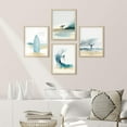 thumbnail image 2 of PixonSign 4 PCS Adhesive Canvas Poster Watercolor Pastel Surfboard Ocean Wave Beach Whale Fin Framed Wall Art Digital Art Set Modern Art Decorative Wall Décor for Bedroom, Office -8"x10" Natural, 2 of 5