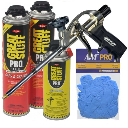 Dow Great Stuff Foam - Dow Great Stuff Pro Gaps and Cracks Foam Sealant Kit with Foam Gun and Gloves