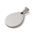thumbnail image 2 of 304 Stainless Steel Stamping Blank Tag Pendants Teardrop Charm Stainless Steel Color 17x12x1.5mm Hole: 2x6mm, 2 of 3