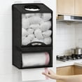 thumbnail image 6 of Extra Large Wall Mounted Bag Holder, No Drill Plastic Storage Rack, Hanging Organizer for Home, Over The Door Trash Bag Dispenser, Laundry Room Essential​, Black, 6 of 6