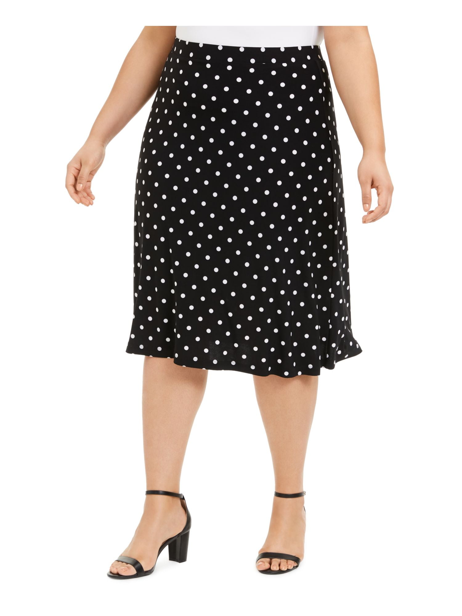 KASPER Womens Black Polka Dot Below The Knee A-Line Skirt Plus Size: 2X -  Walmart.com