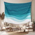 thumbnail image 2 of Ombre Teal Waves Large Tapestry for Bedroom Wall Hanging Tapestry, Abstract Art Gradient Modern Ceiling Backdrop Tapestries Poster Blanket Wall Decor for Teens Room Living Room Dorm 100" x 59", 2 of 8