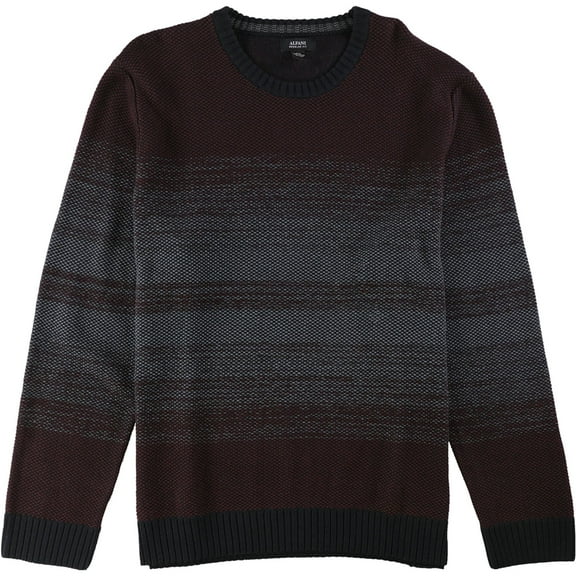 Alfani Mens Ombre' Stripe Pullover Sweater, Red, Small
