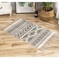 thumbnail image 2 of Nvzi Boho Bath Rug Bohemian Area Kitchen Runner Rug with Tassels Cotton Washable Carpet Mat Decoration of Bedroom Bathroom Entryway Hallway Indoor Home 23*35inch(08), 2 of 5
