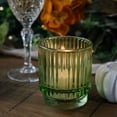 thumbnail image 2 of Kate Aspen Vintage Ribbed Glass Candle Holder Decor, Green Votive Candle Holders for Holiday Table Decor, Tealight Candles Holder Glass (Set of 6), Dinning & Christmas Table Decoration Tablescape, 2 of 3