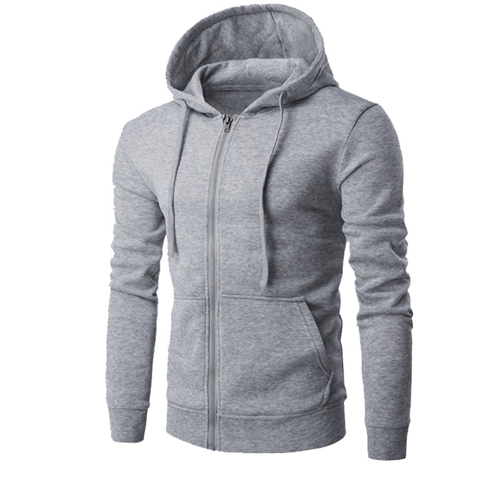 Sweat à Capuche Homme - Noir - Décontracté - Fermeture éclair - Grande