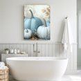 thumbnail image 6 of Canvas Wall Art, Blue Pumpkin Fall Framed Canvas Prints for Living Room Bedroom, Thanksgiving Autumn Botanical Leaves Large Gallery Wrapped Wall Decor for Home Office, Gifts, 16"x20" Ship Next Day, 6 of 9
