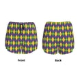 thumbnail image 5 of Vsdgher Mardi Gras Print Women's Running Double Layer Shorts High Waisted with Pockets Elastic Yoga Workout Athletic Gym Sports, 5 of 8