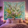 thumbnail image 2 of Flowering Bouquet with Raffia Bow, Playful Watercolor for Flower Lovers, Spring Garden Decor, Mother'S Day Gift, Tapestry Wall Hanging for Bedroom and Living Room, 2 of 7