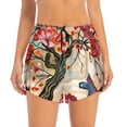 thumbnail image 2 of Balery Butterflies And Flowers Painting Pantalones cortos deportivos para mujer con forro y dos bolsillos, elásticos, para entrenamiento, gimnasio, yoga-Medium, 2 of 7
