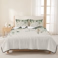 thumbnail image 3 of Twin Quilt Set 68''x86'', Sage Green Eucalyptus Lightweight Summer Bedspread Coverlet Set with 2 Pillow Shams, Traditional Tree Branch Leaf Plant Breathable All Season Quilt Bedding for Dorm/Bedroom, 3 of 9