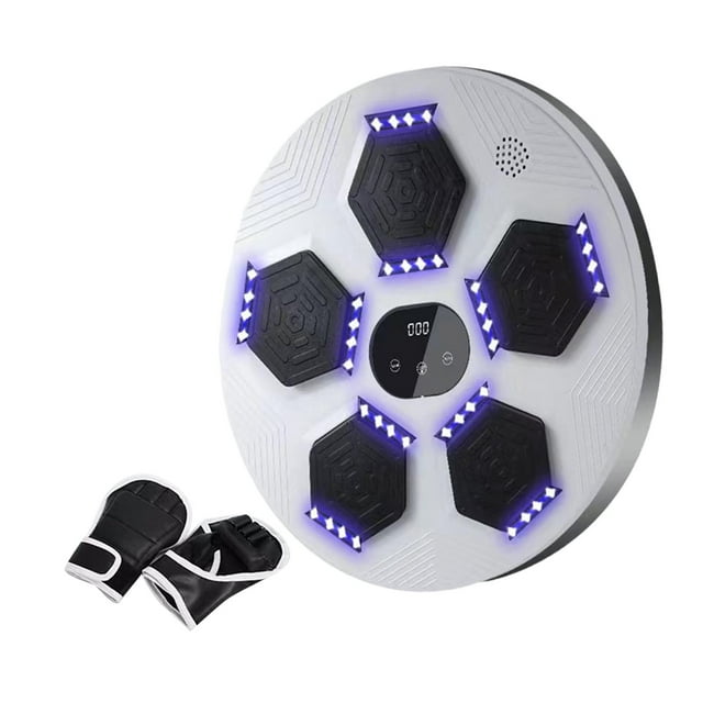 Boxing Machine Household Kids Adults Adjustable Music Boxing Machine Wall Target White with Gloves