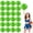 Green+Green, variant on Cheerleading Poms 24 Pcs Four Finger Handle Handheld Pompoms for Sports Team Cheer Spirit Games Dance Party Adults