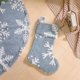 thumbnail image 5 of Falda de árbol de Navidad con patrón de nieve de terciopelo azul para decoración de fiesta de Puntoco con las mismas medias navideñas Puntoco Puntoco-2444, 5 of 5
